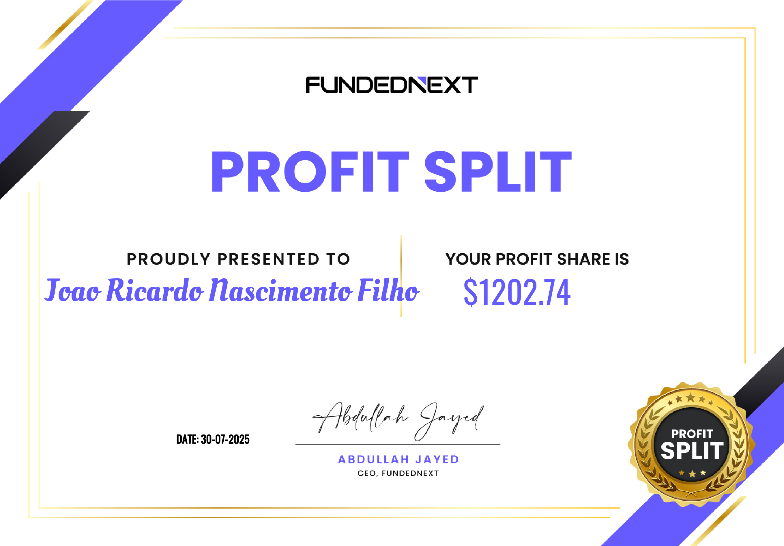 FundedNext payout #2