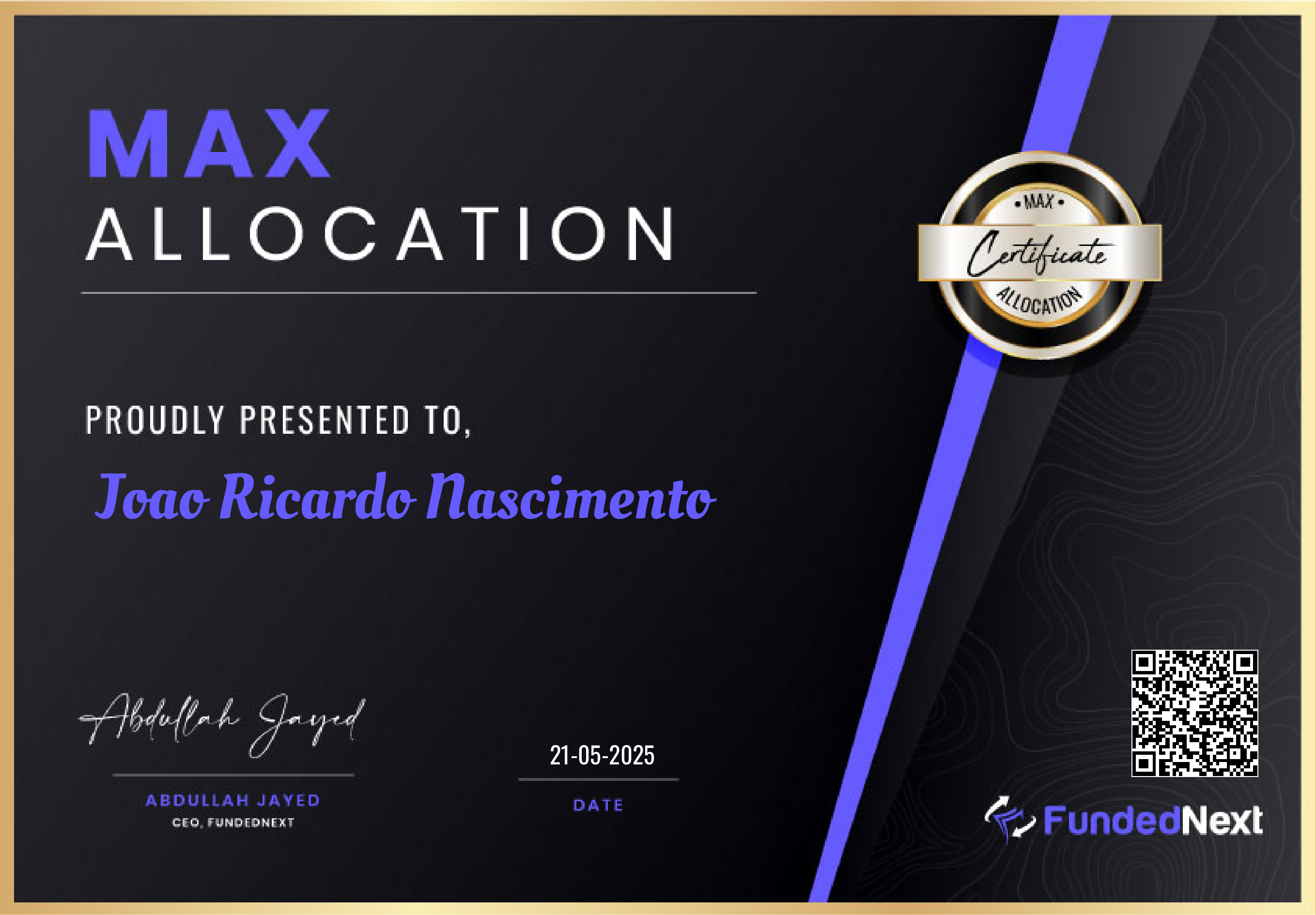 FundedNext max allocation proof