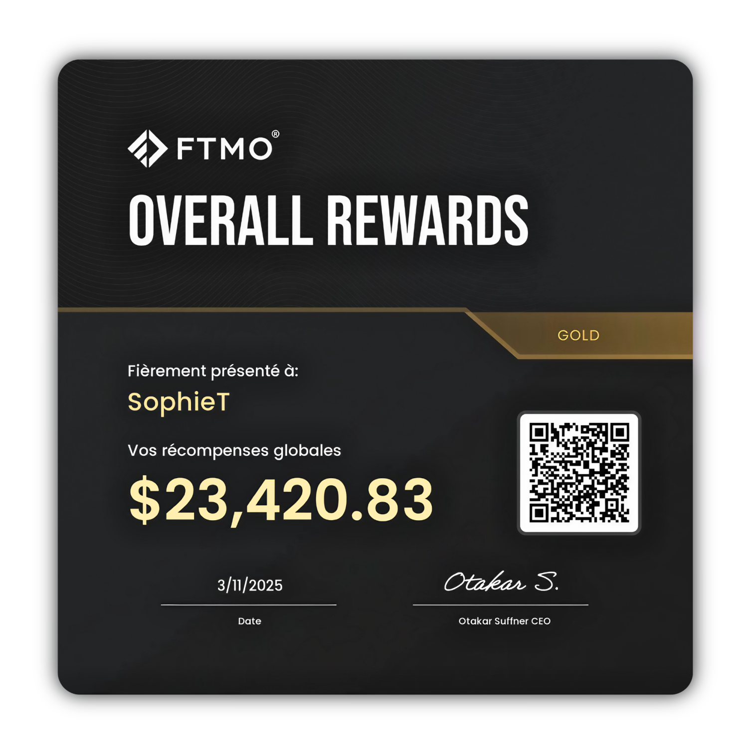 Sophie payout proof